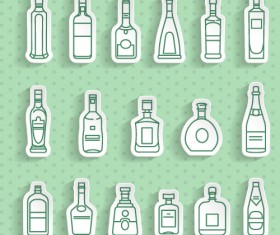 Bottle stickers vector set