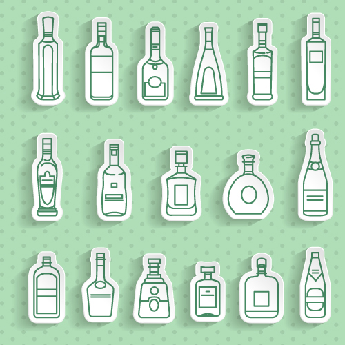 Bottle stickers vector set