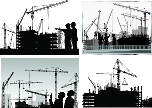 Building construction background vectors 01