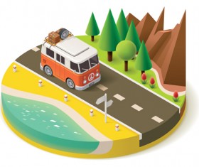 Buildings model isometric vector material 03