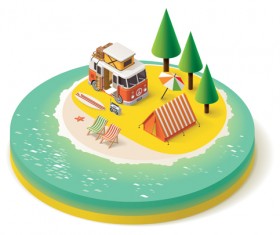 Buildings model isometric vector material 04