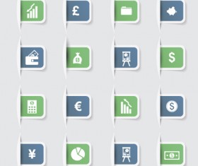 Business notes stickers icons vectors set 02