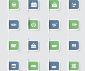 Business notes stickers icons vectors set 03