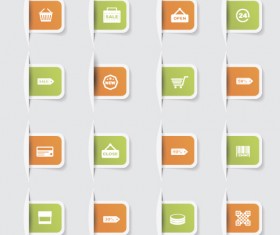 Business notes stickers icons vectors set 05