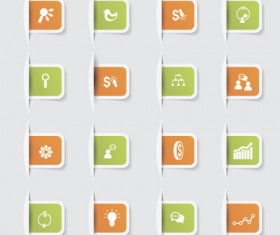 Business notes stickers icons vectors set 06