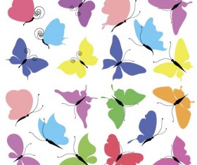 Colored silhouettes butterflies vector free download