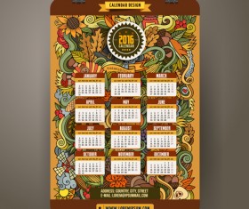 Calendar 2016 decorative pattern creative vector 01