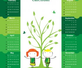 Calendar 2016 kids cartoon object vector 02