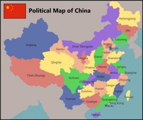 China political map vector material