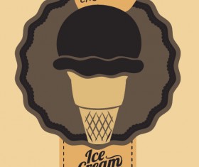 Chocolate ice cream vintage cards vectors set 05