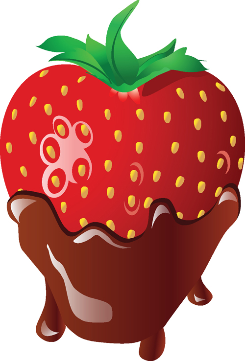 Chocolate with strawberry shiny vector 01