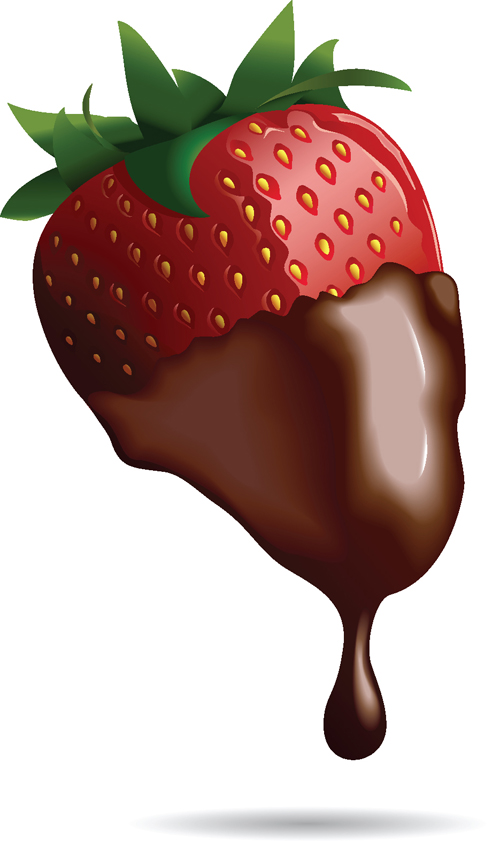 Chocolate with strawberry shiny vector 04