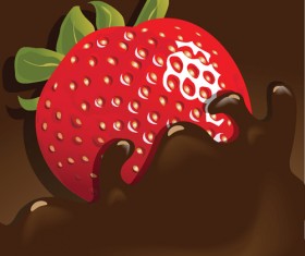 Chocolate with strawberry shiny vector 05
