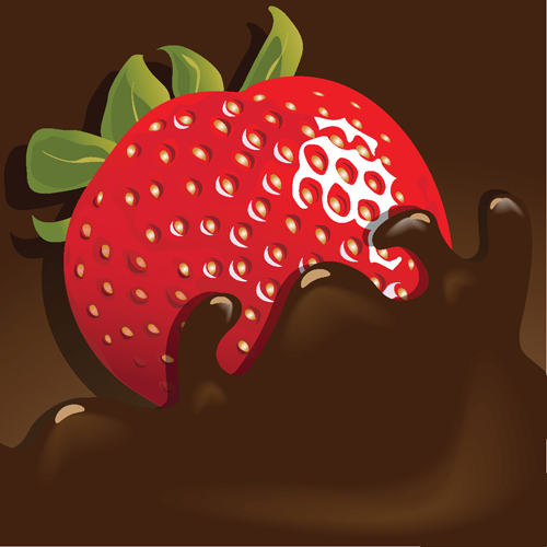 Chocolate with strawberry shiny vector 05