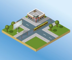 City buildings flat template vector 02