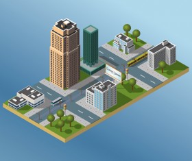 City buildings flat template vector 06