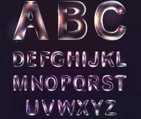 Colored Transparent alphabets vector 02