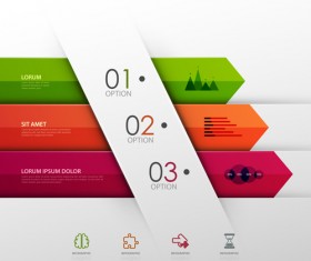 Colored banner infographics elements vector 03