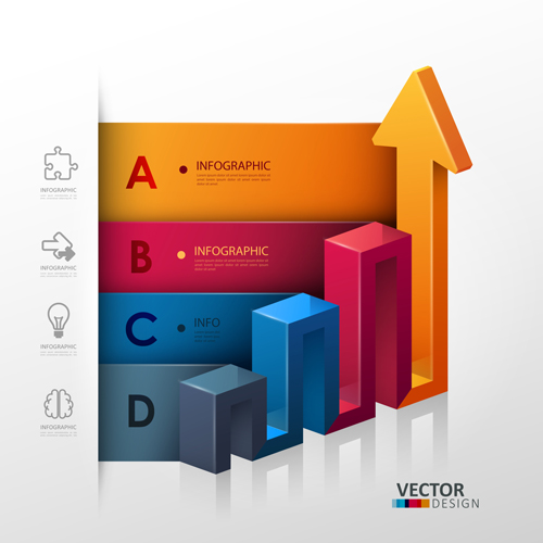 Colored banner infographics elements vector 07