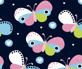 Colored butterflies cartoon styles pattern vector