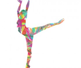 Colorful paint with girl dancing vector 03 free download