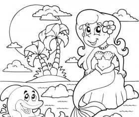 Coloring picture sea world vector template 15 free download