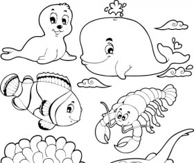 Coloring picture sea world vector template 15 free download