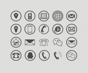 Communications circular icons free vector