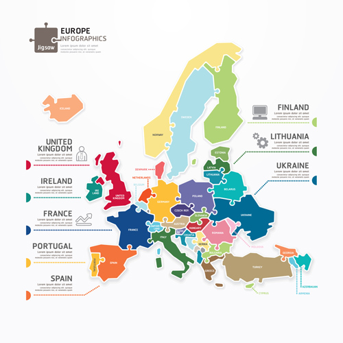 Creative europe infographics vector