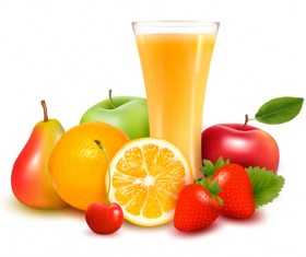 Cup drink with fruits vector