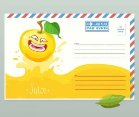 Cute apple envelope vector