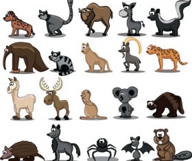 Cute wild animal cartoon style vector 02