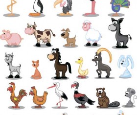 Cute wild animal cartoon style vector 03