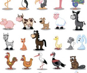 Cute wild animal cartoon style vector 05