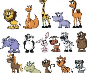 Cute wild animal cartoon style vector 07