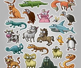 Cute wild animal cartoon style vector 08
