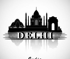 Delhi city background vector