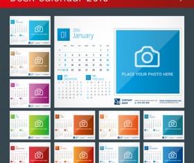 Desk calendar 2016 with your photo vector 02