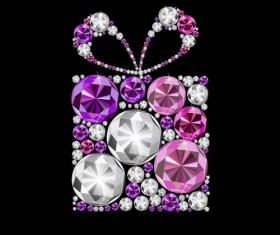 Diamond colored gift box vector