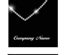 Diamond with heart shape cards vector 01