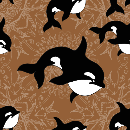 Dolphin with sea seamless pattern vector 03