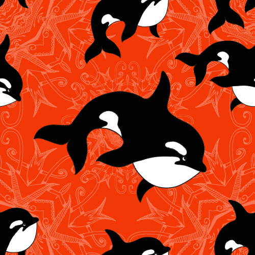 Dolphin with sea seamless pattern vector 07
