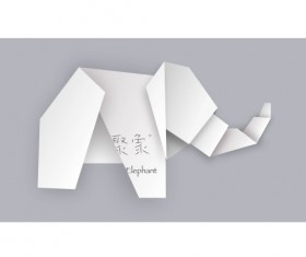 Elephant origami design vector