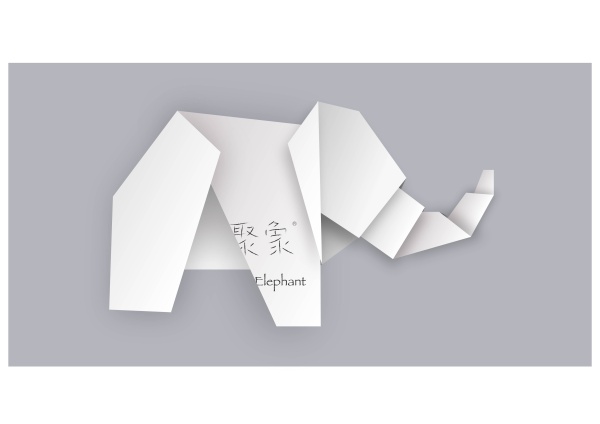 Elephant origami design vector