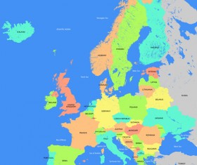 Europe map vectors design 02