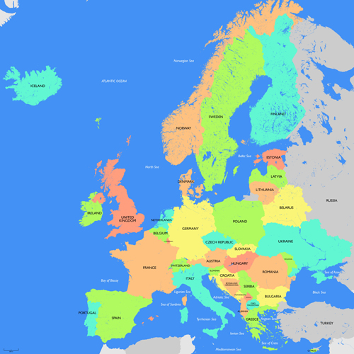 Europe map vectors design 02