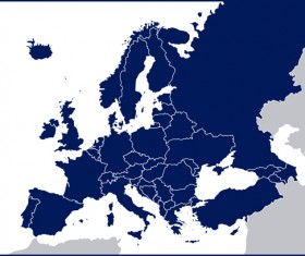Europe satellite map vector graphics