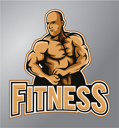 Fitness logo vector material