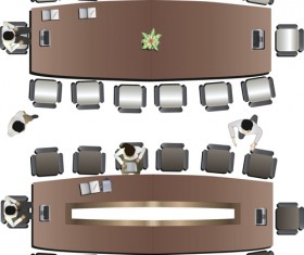 Flat office meeting template vector design 01