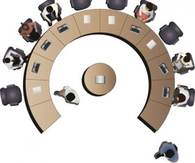 Flat office meeting template vector design 03